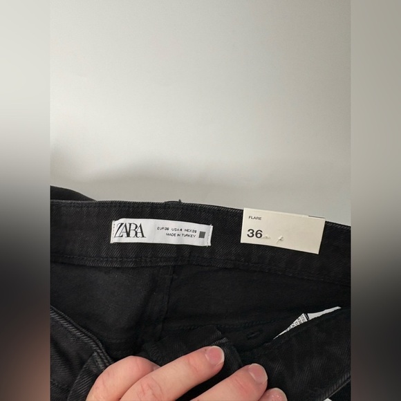 NWT Zara Black Flare Jeans 6147/169 - Picture 9 of 11